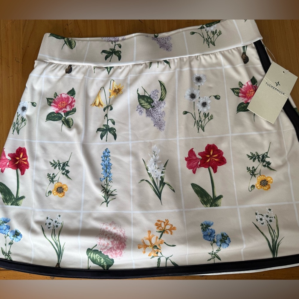 Tuckernut Floral Print White A-Line Skirt